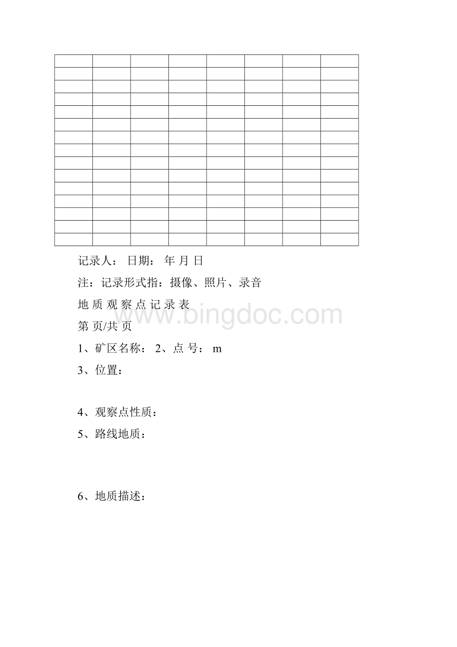 精品地质表格大全.docx_第2页