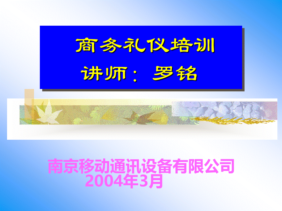 南京移动商务礼仪培训.ppt