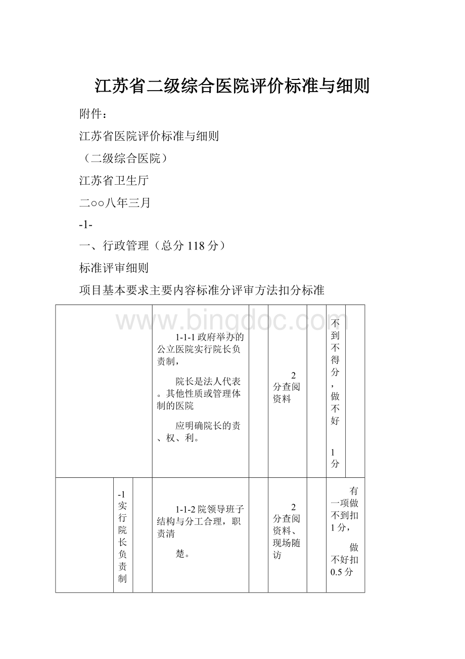 江苏省二级综合医院评价标准与细则.docx_第1页