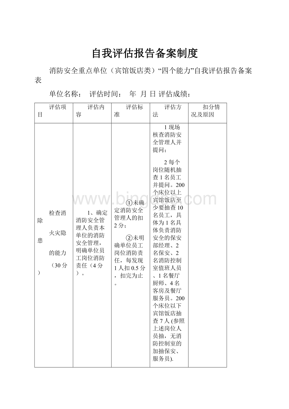 自我评估报告备案制度Word格式文档下载.docx_第1页