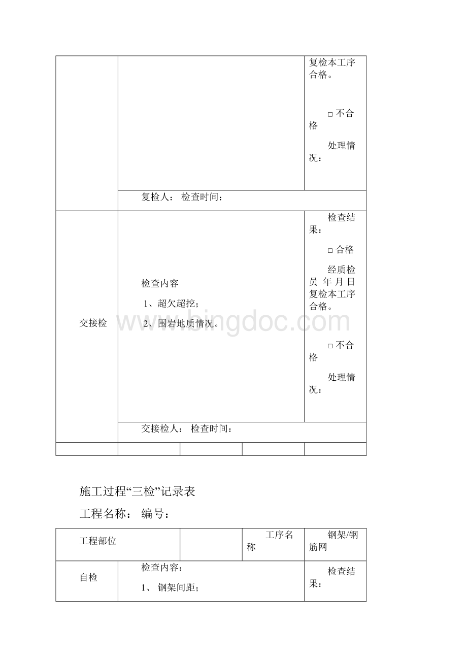 隧道施工三检记录簿表.docx_第2页