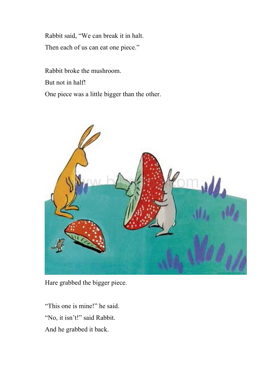 儿童英语故事初阶读本Rabbit and Hare Divide an Apple平分一个苹果文档格式.docx_第2页
