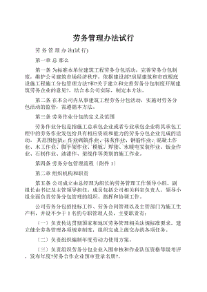 劳务管理办法试行.docx