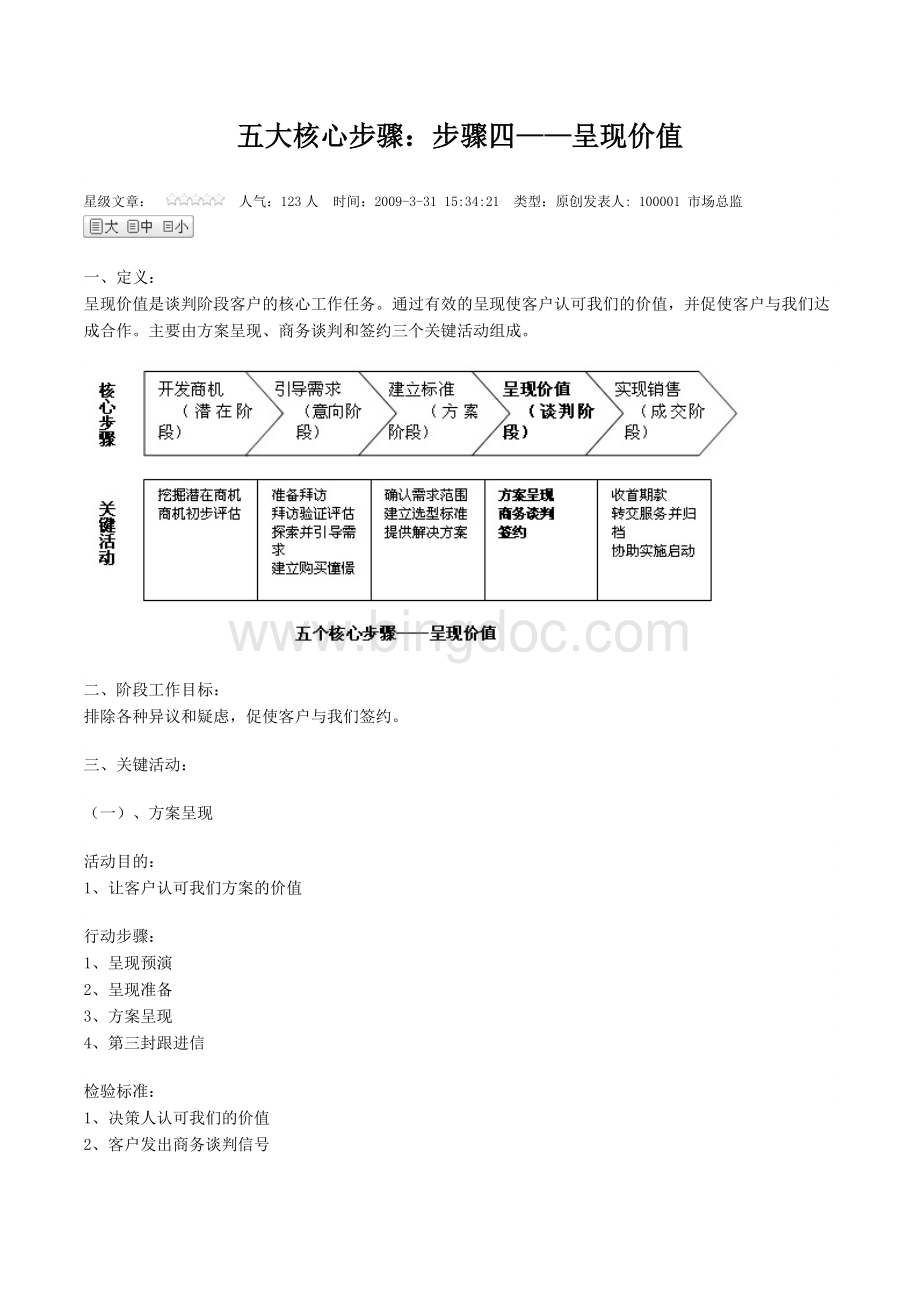 五大核心步骤：步骤4--呈现价值Word文档格式.docx_第1页