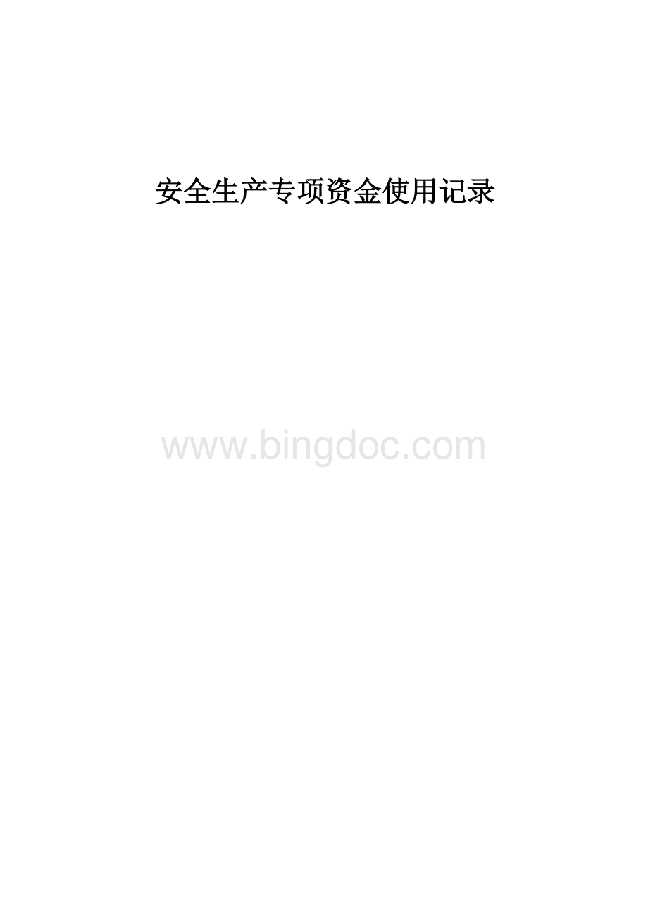 安全生产专项资金使用记录文档格式.docx_第1页