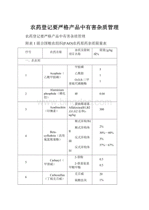 农药登记要严格产品中有害杂质管理.docx