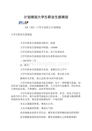 计划规划大学生职业生涯规划.docx