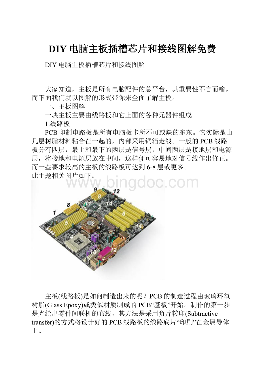 DIY电脑主板插槽芯片和接线图解免费.docx_第1页