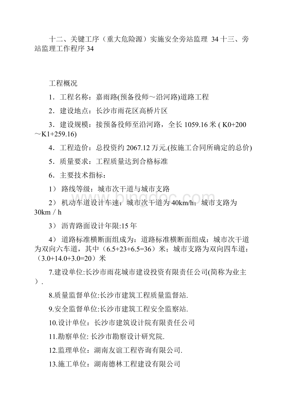 湖南市政道路工程安全监理规划.docx_第2页