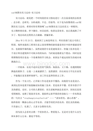 cad制图员实习总结实习总结.docx