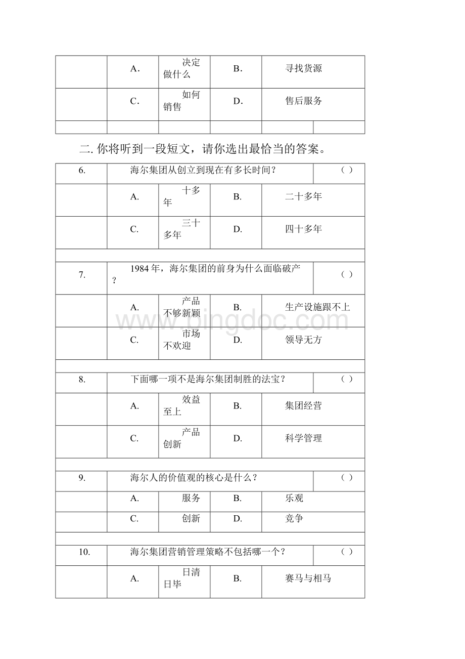 上海财经大学国际文化交流学院《高级商务汉语课》习题样张doc.docx_第2页
