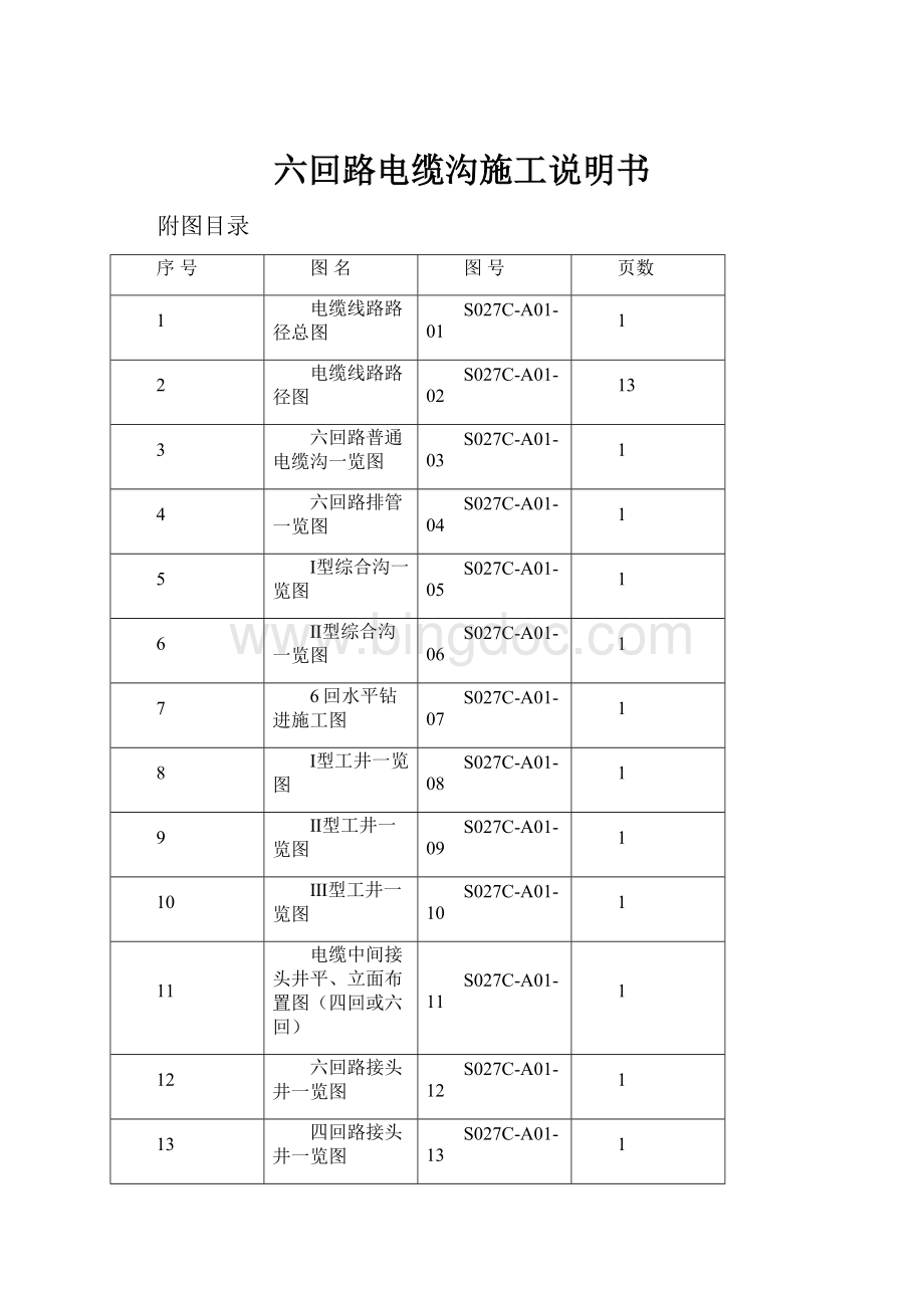 六回路电缆沟施工说明书.docx_第1页