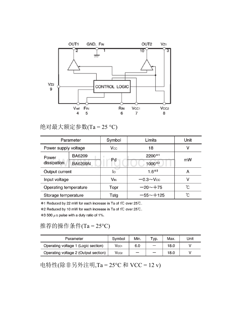 电机控制芯片BA6209中文资料文档格式.docx_第2页