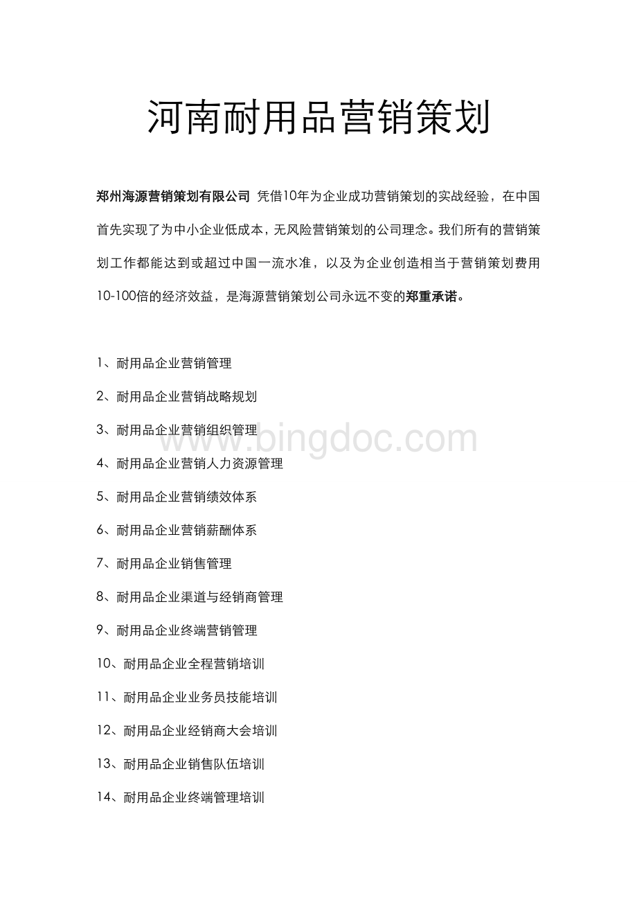 河南耐用品行业营销策划.doc_第1页