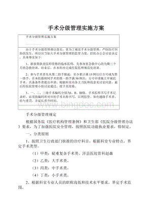 手术分级管理实施方案.docx