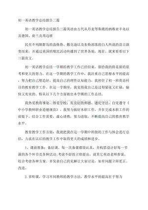 初一英语教学总结报告三篇.docx