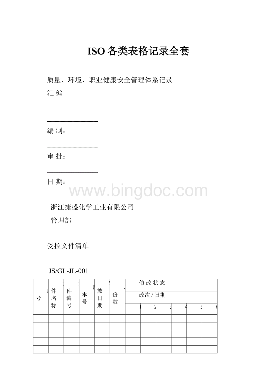 ISO各类表格记录全套Word文档格式.docx_第1页