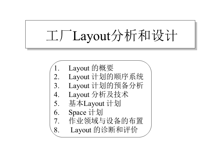 工厂Layout分析和设计-A.ppt