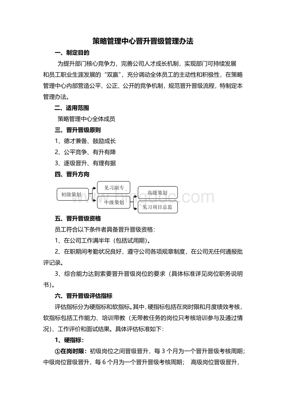 策略管理中心晋升晋级管理办法.docx_第1页