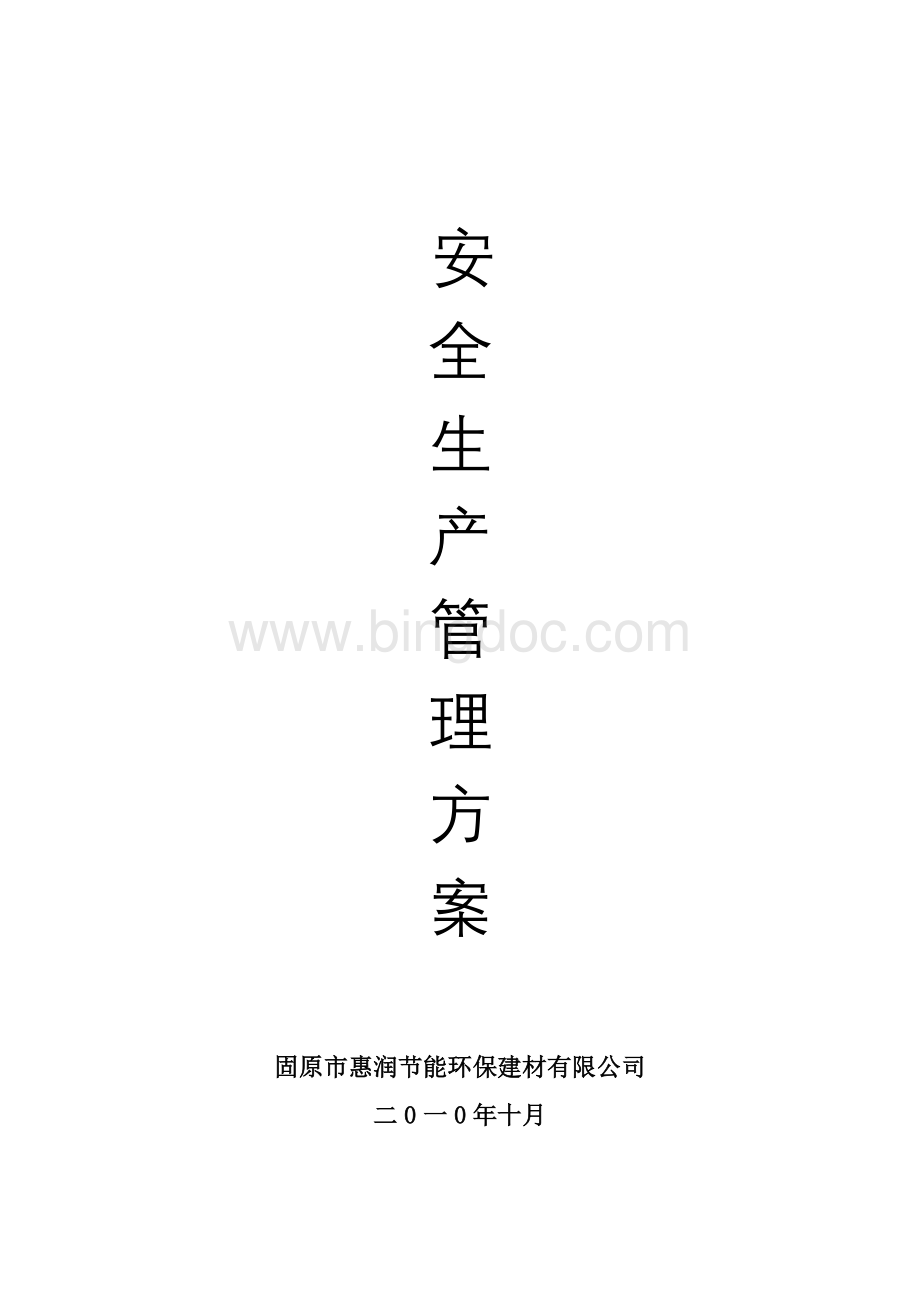 安全生产管理方案文档格式.doc_第1页