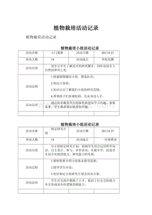 植物栽培活动记录.docx