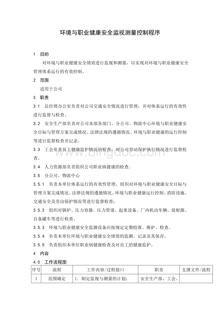 环境与职业健康安全监视测量控制程序Word文件下载.doc_第1页