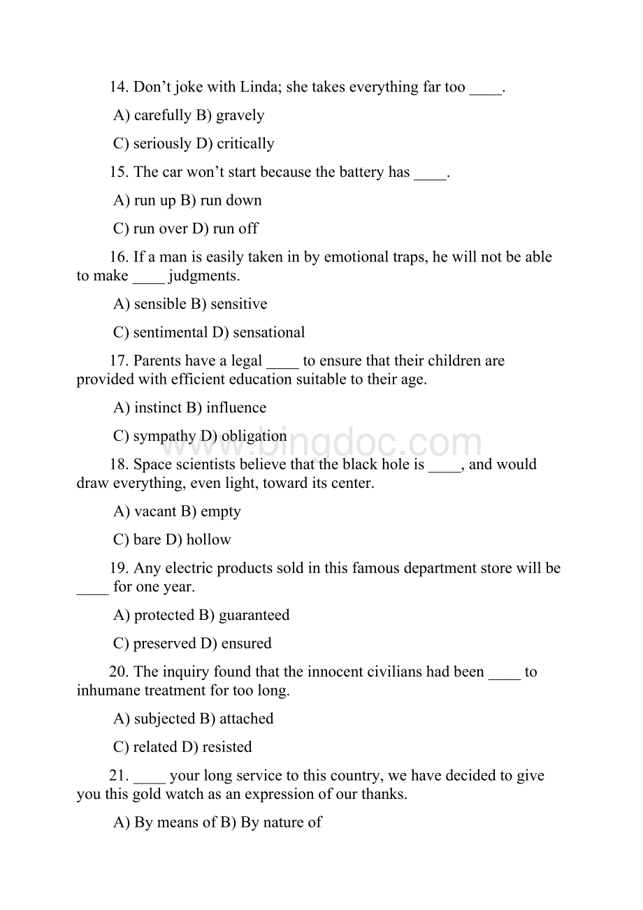 大学英语4课后选择题文档格式.docx_第3页