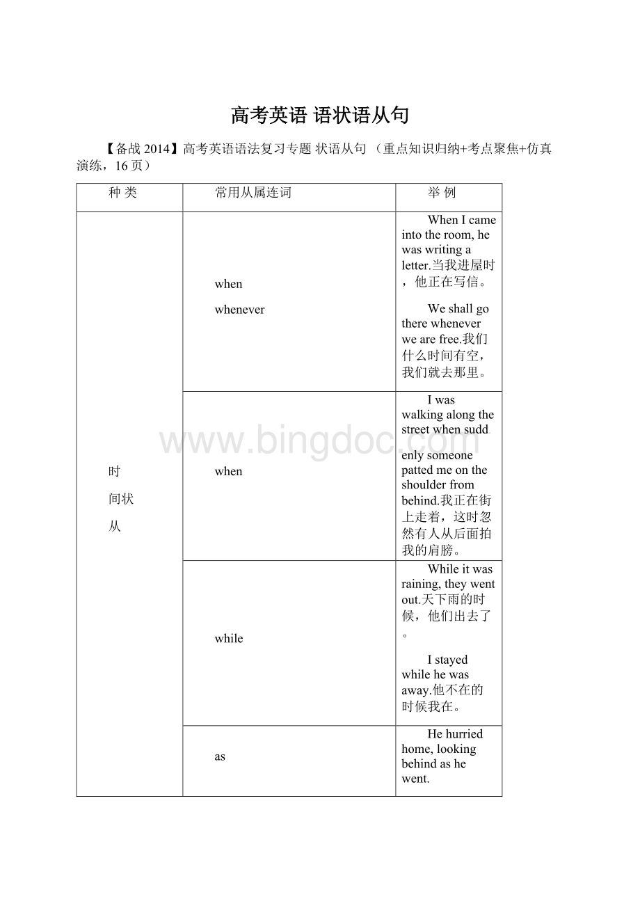 高考英语 语状语从句.docx