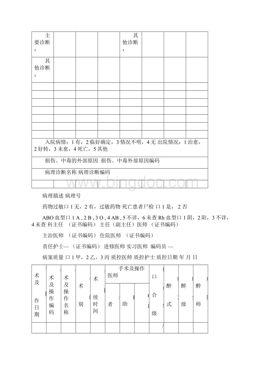 版本安徽省住院病案首页及填写说明文档格式.docx_第2页
