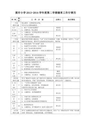 黄圩小学德育工作行事历.doc