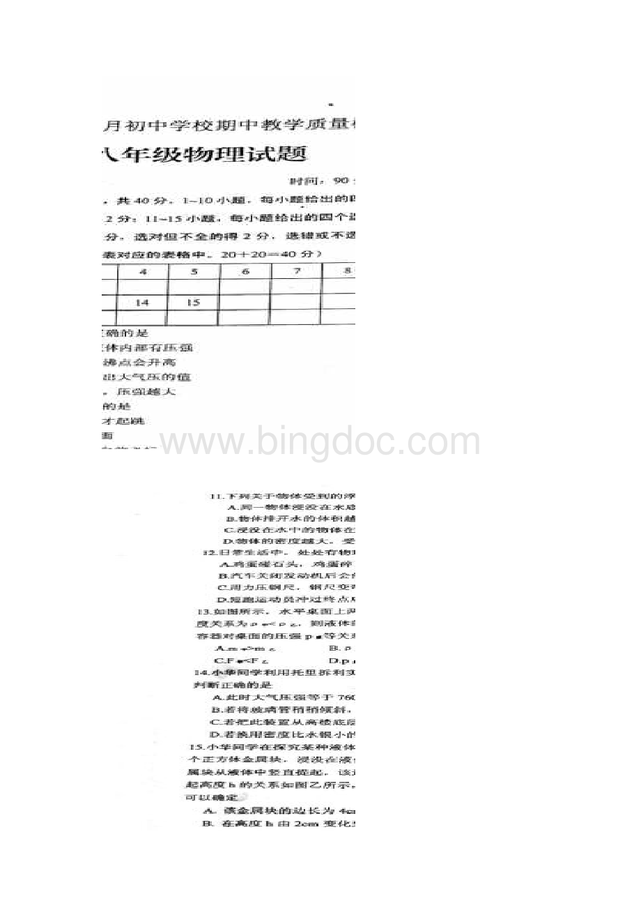 山东省寿光市学年八年级物理下学期期中自主检测试题扫描版新人教版052811.docx_第2页