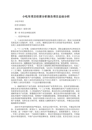 小吃车项目经营分析报告项目总结分析Word格式.docx