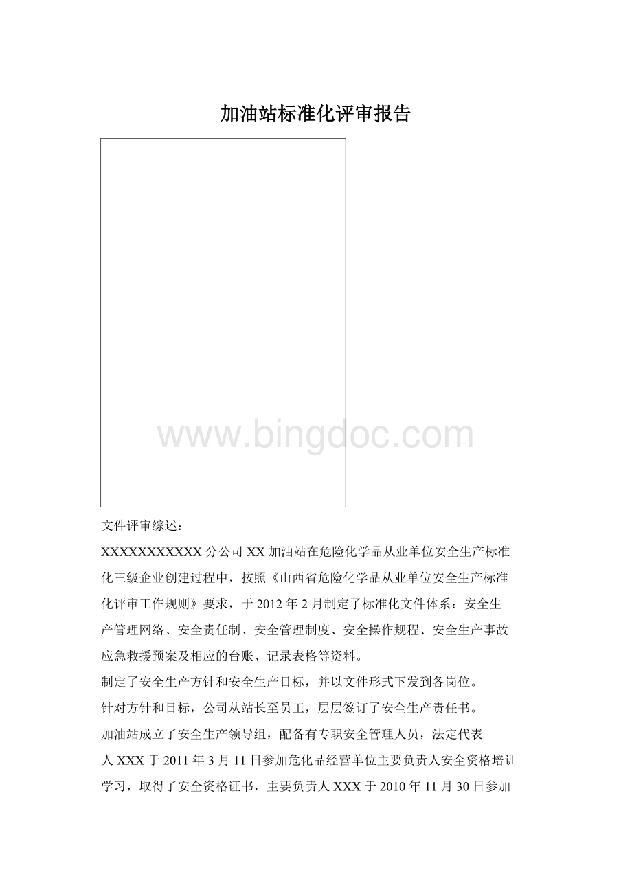 加油站标准化评审报告Word下载.docx_第1页