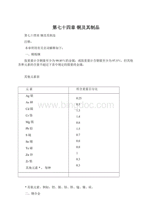 第七十四章 铜及其制品文档格式.docx