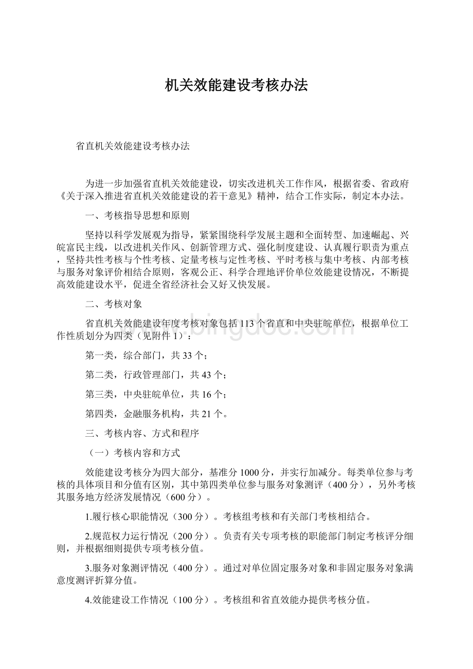 机关效能建设考核办法.docx_第1页