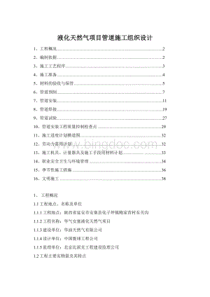 液化天然气项目管道施工组织设计.docx