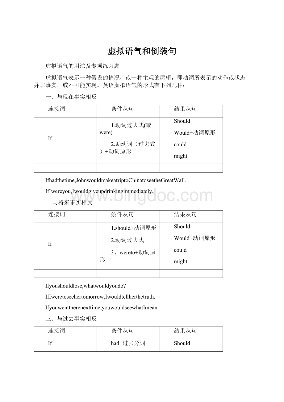 虚拟语气和倒装句Word格式文档下载.docx