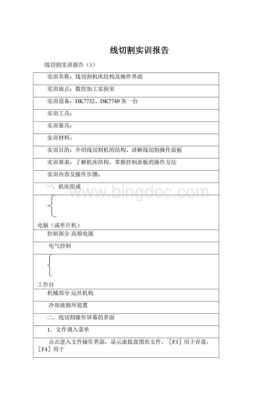 线切割实训报告.docx_第1页