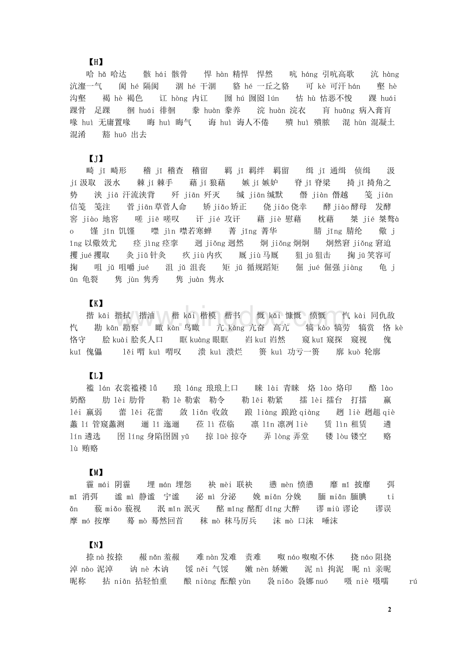 高考语文易错字音字形大全(必考).doc_第2页