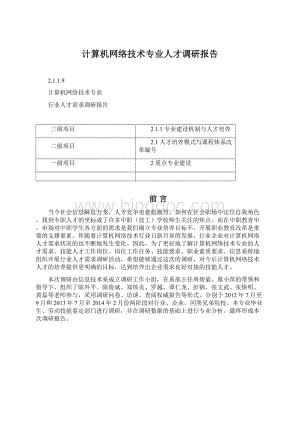 计算机网络技术专业人才调研报告.docx