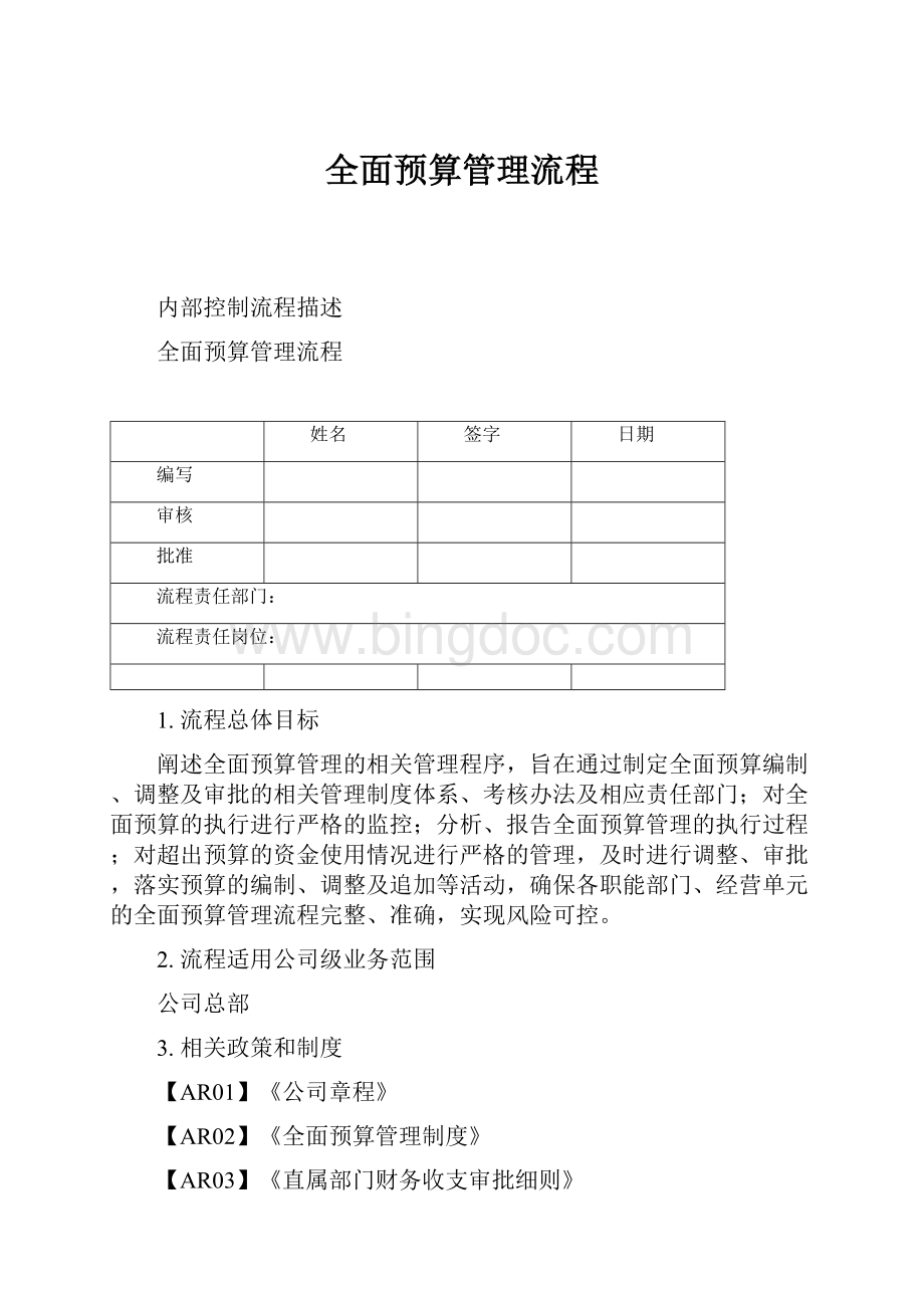 全面预算管理流程Word文档下载推荐.docx_第1页