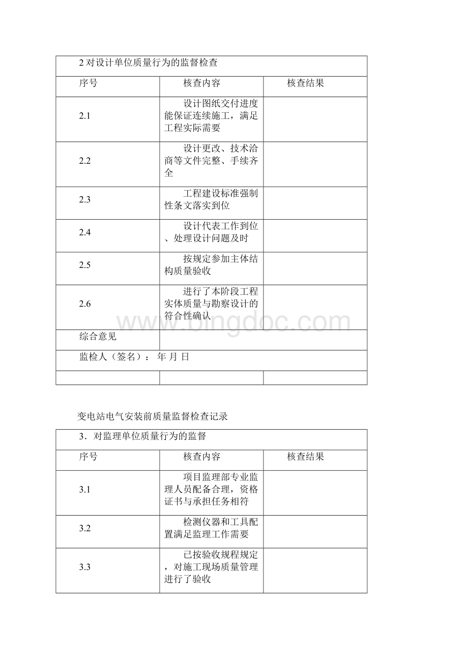 变电换流站电气安装前阶段质量监督检查典型表式Word文档下载推荐.docx_第2页