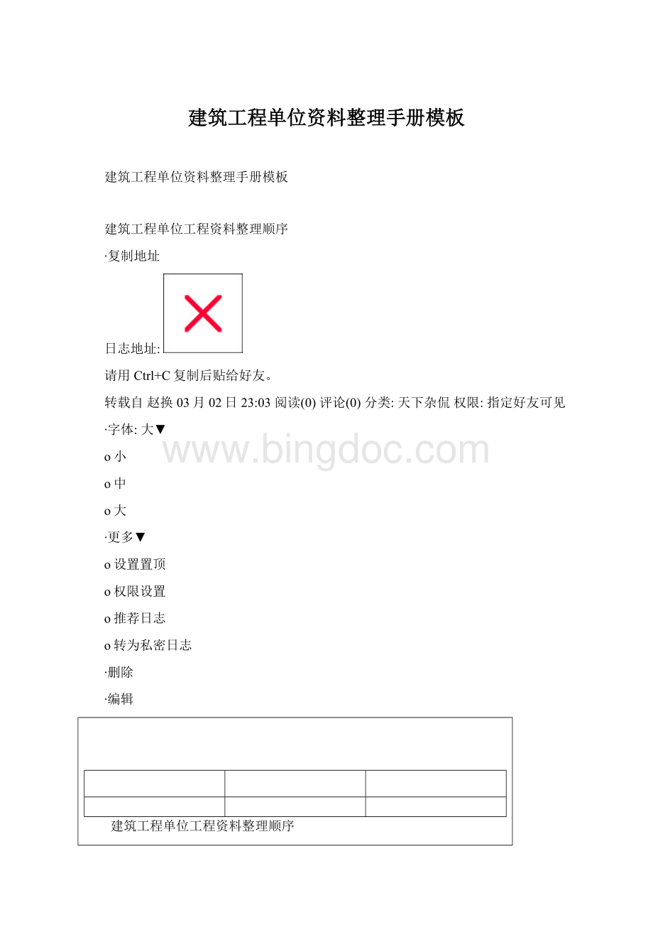 建筑工程单位资料整理手册模板Word文档格式.docx_第1页