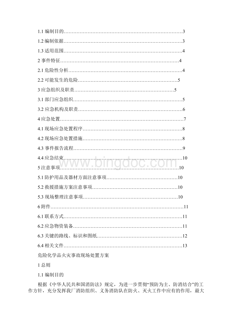 危险化学品火灾事故现场处置方案Word格式.docx_第2页