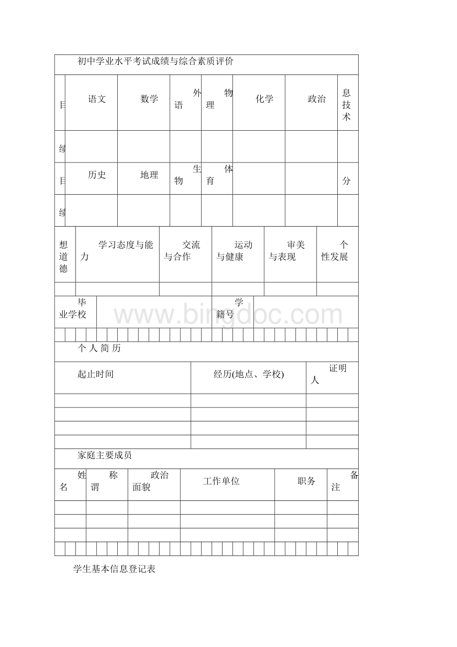 云南省普通高中学生成长记录手册全套完整版.docx_第2页
