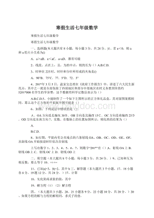 寒假生活七年级数学Word格式文档下载.docx