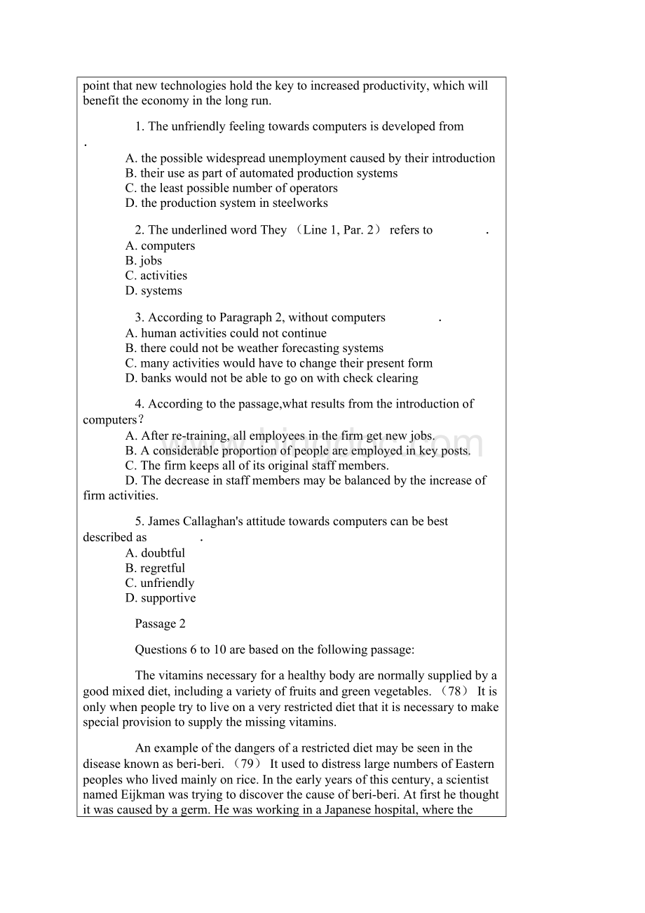 成人本科学位英语考试试题及答案.docx_第2页