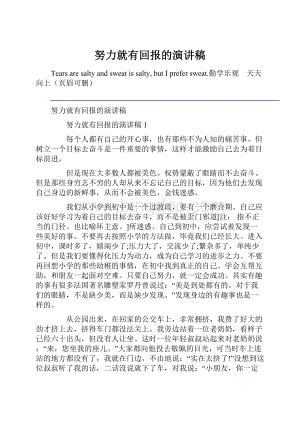 努力就有回报的演讲稿文档格式.docx