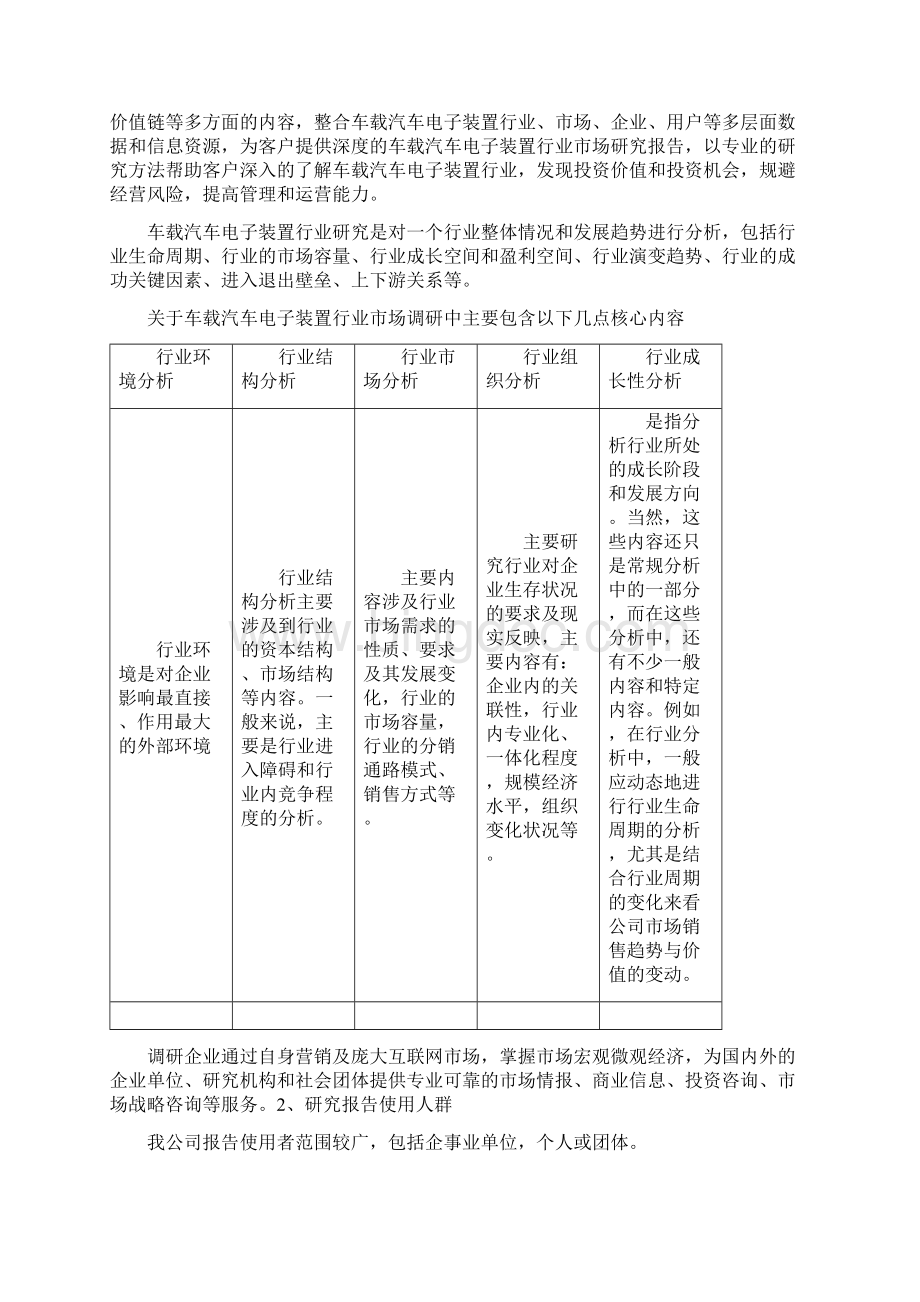 中国车载汽车电子装置产业分析及未来五年发展定位研究报告Word文档格式.docx_第2页