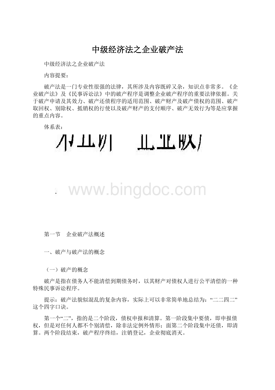 中级经济法之企业破产法文档格式.docx